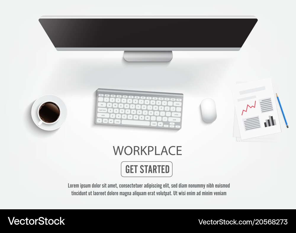 Modern Workspace Desktop Setup vector image