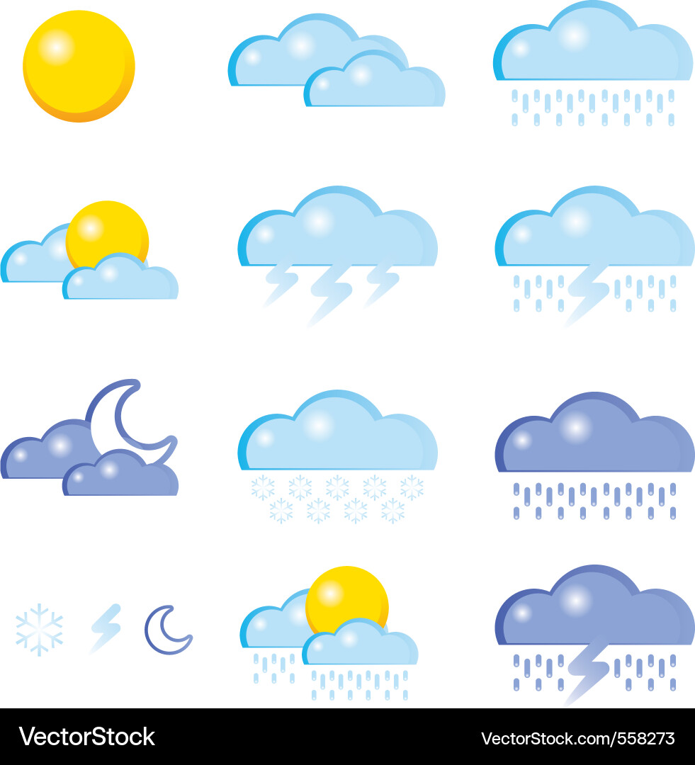 Set of a weather icon Vector Image