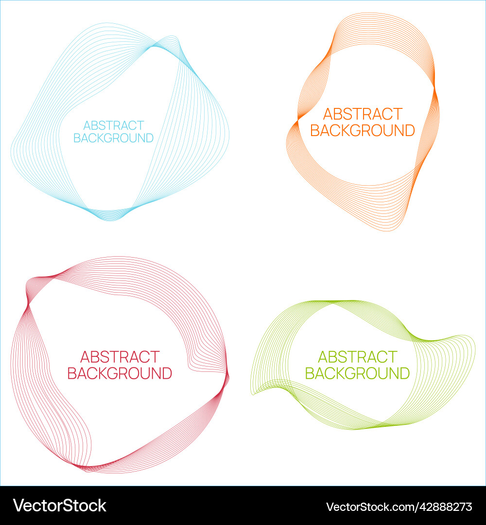 Set of round deformed line Set of round deformed line vector image
