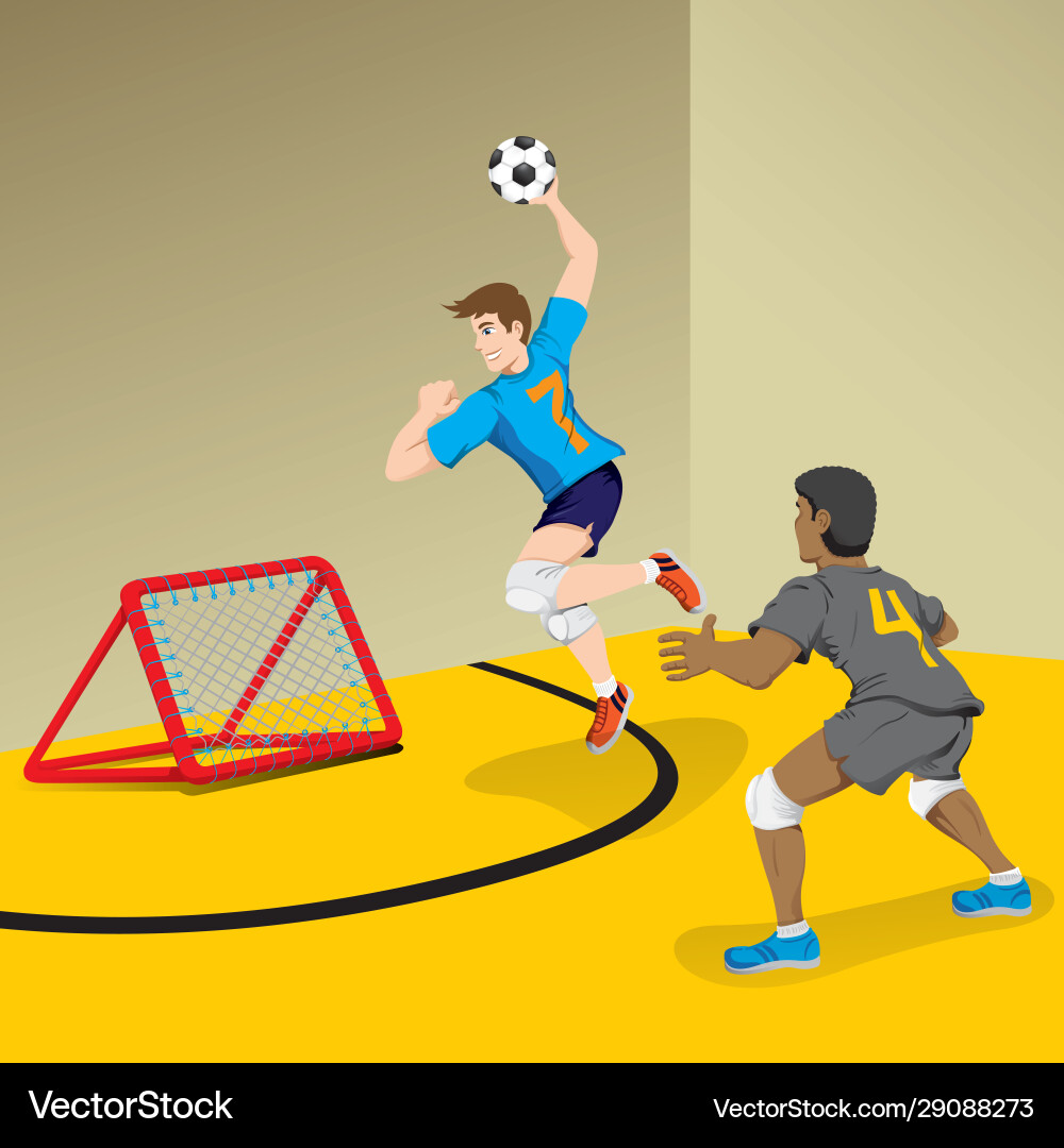 Tchoukball game field with players vector image