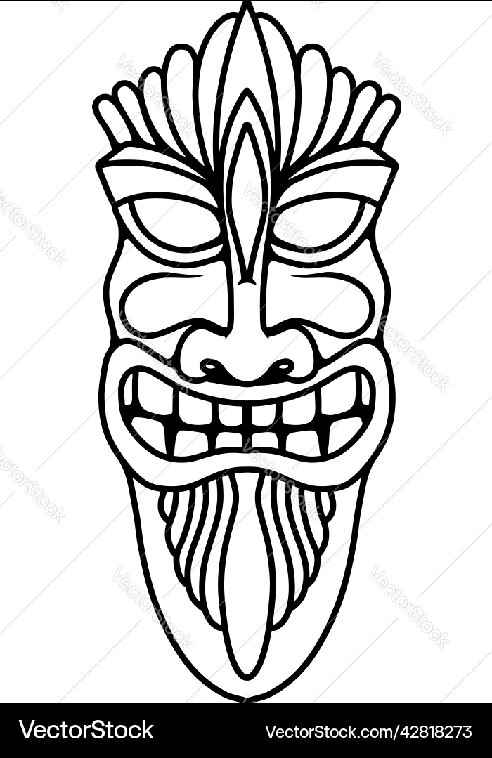 Tiki idol in monochrome style design element Tiki idol in monochrome style design element vector image