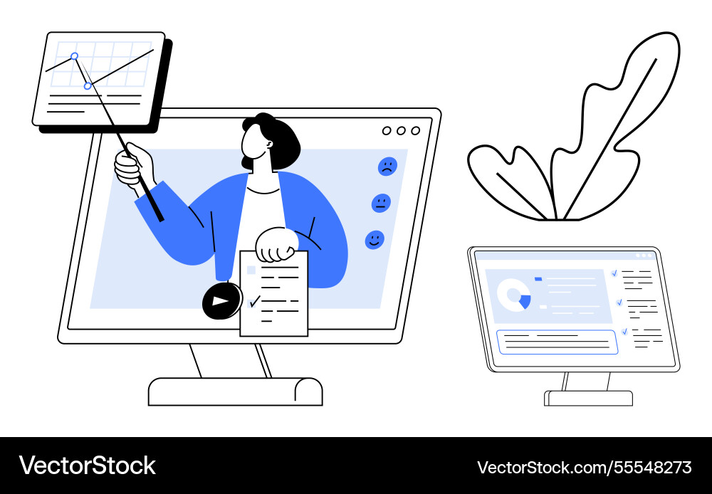 Virtual learning and presentation using Virtual learning and presentation using vector image