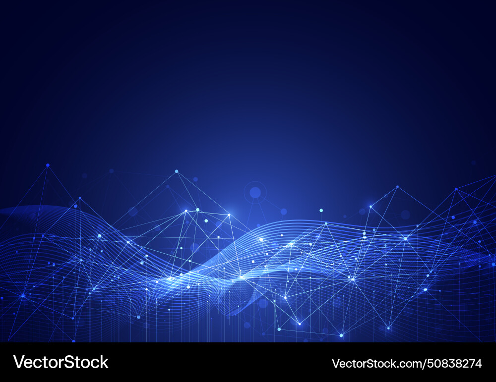 Abstract connecting dots and lines with geometric Abstract connecting dots and lines with geometric vector image