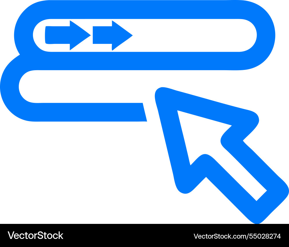 Blue icon computer cursor forward arrows digital vector image