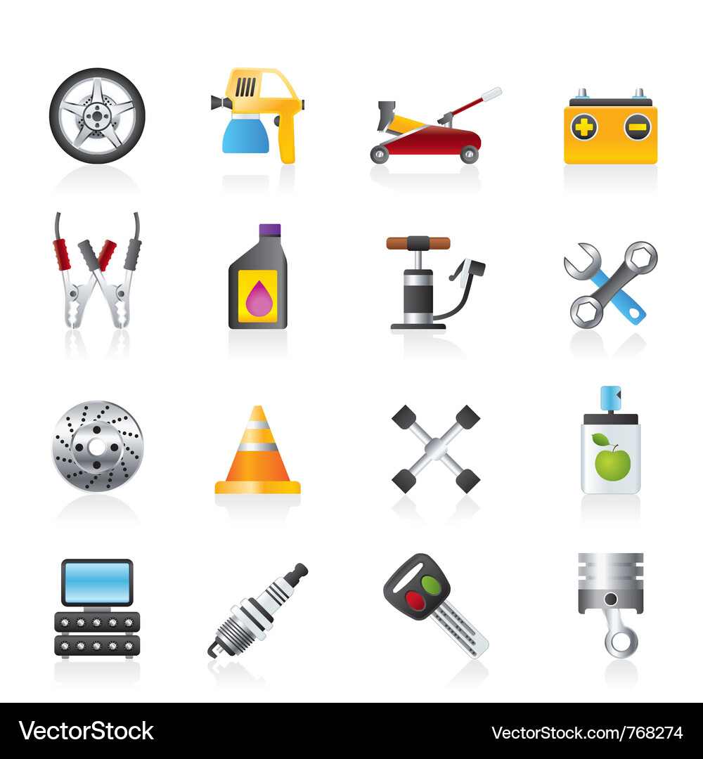 Car Repair & Auto Icons Vector Image