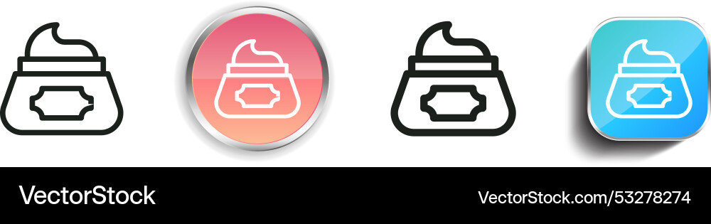 Cream icon thin linear regular and button style Vector Image