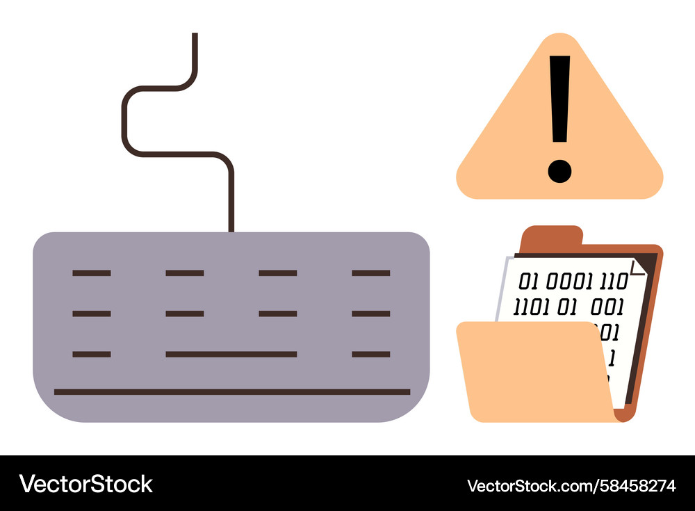 Data Breach Warning - Binary Code Vector Image