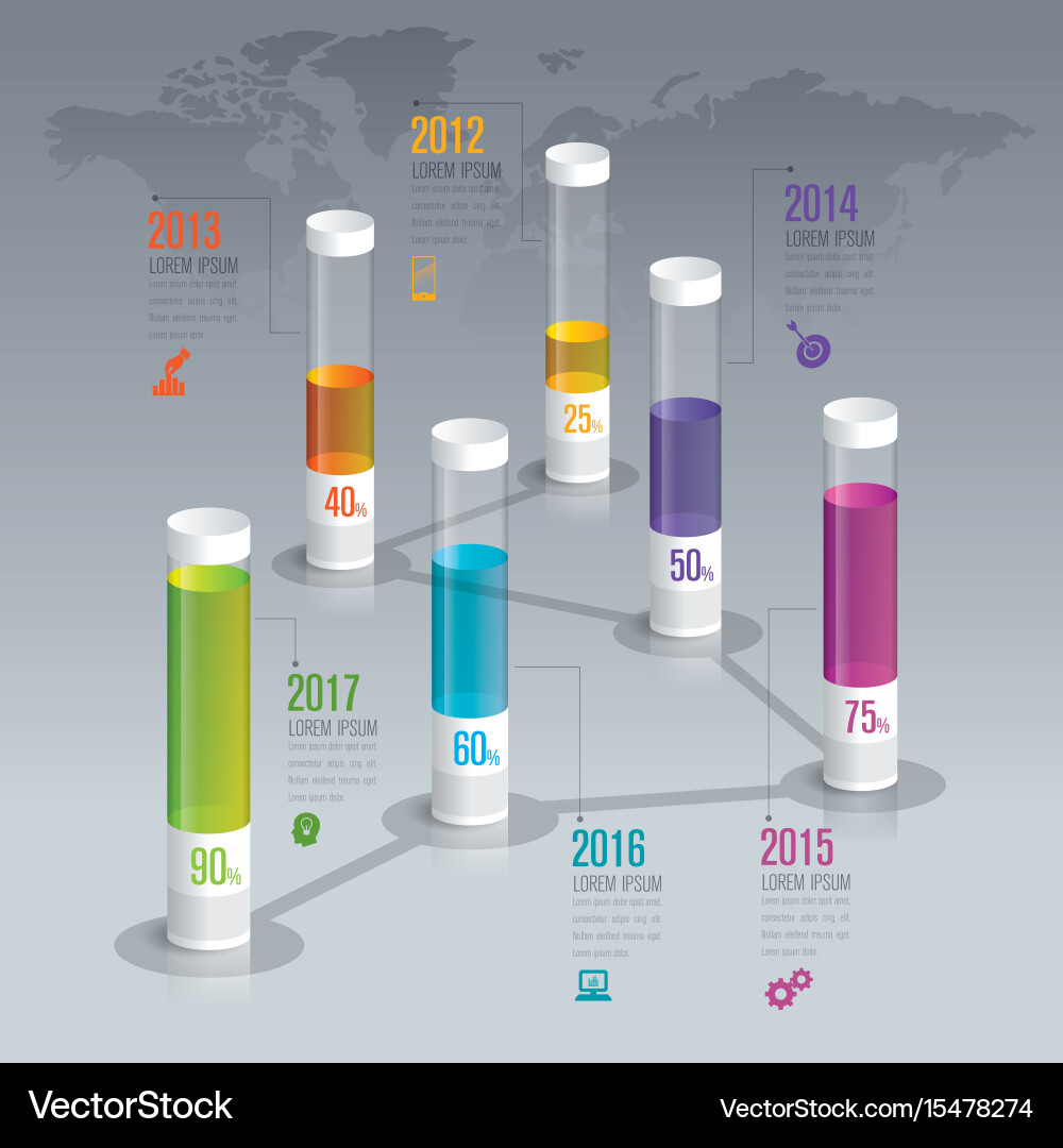 Graph design with 6 options vector image