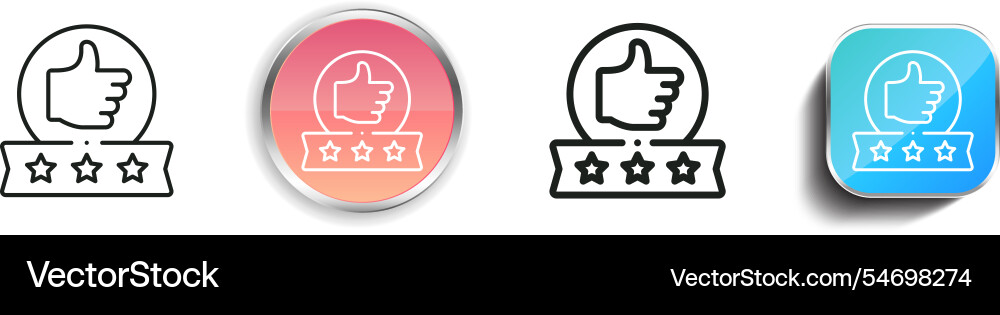 Guarantee icon thin linear regular and button vector image