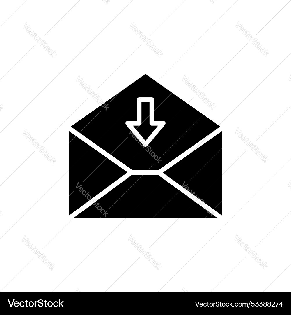 Inbox icon set email tray with arrow symbol Inbox icon set email tray with arrow symbol vector image