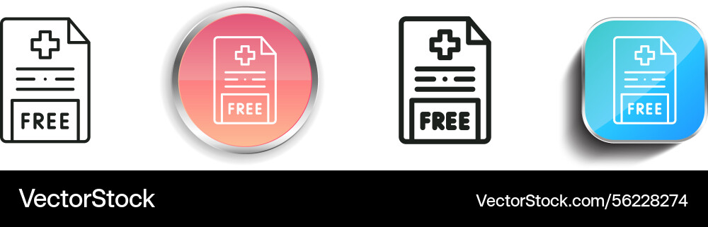 Medical file icon thin linear regular and button Vector Image