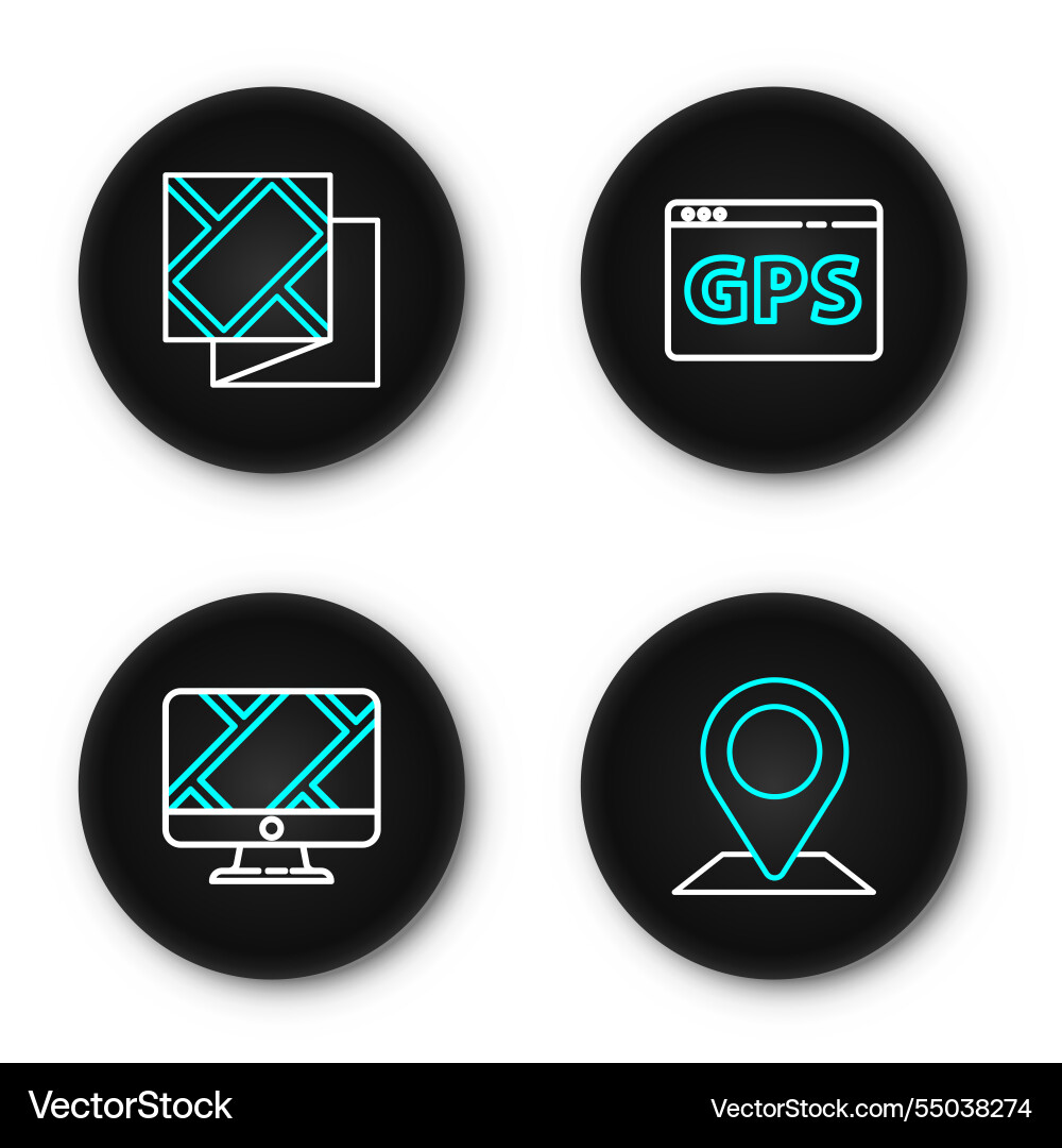 Set line location monitor with marker Set line location monitor with marker vector image