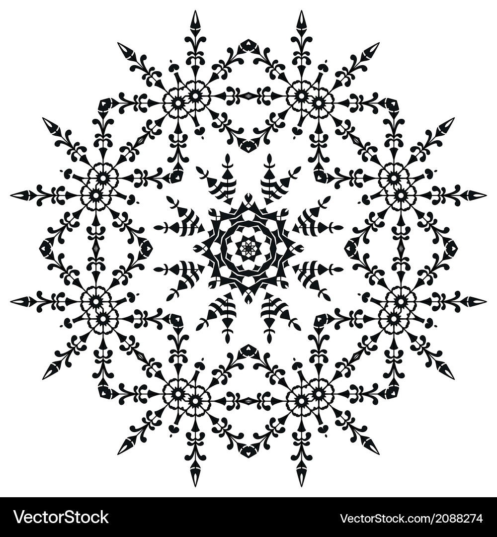 Snowflake Contours Pattern Vector Image