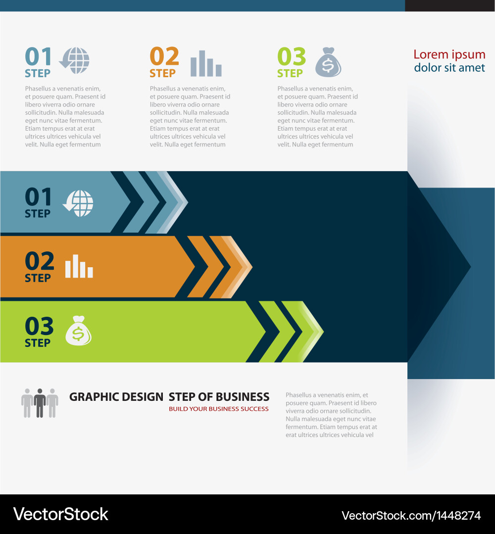 Step Paper Numbers & Lines vector image