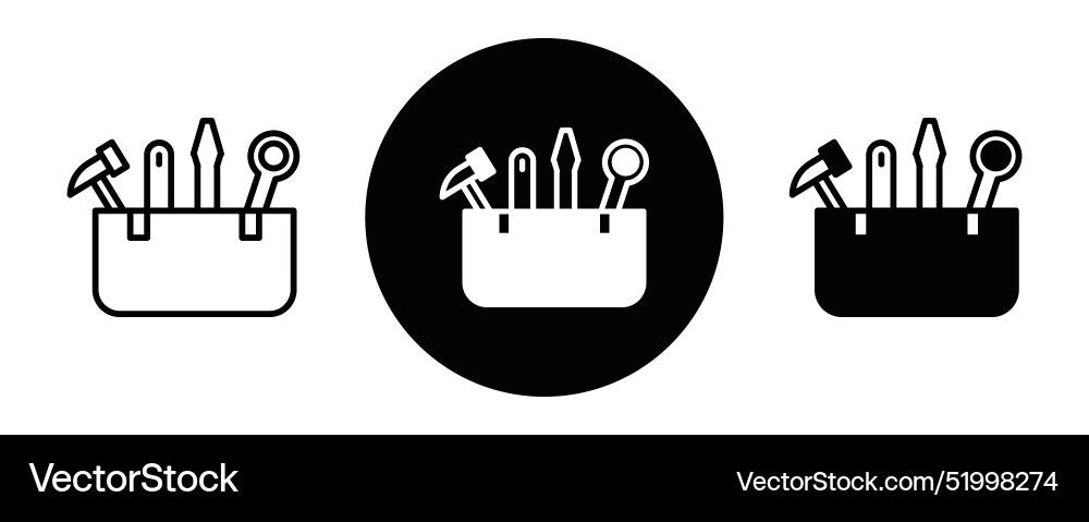 Tools box outline icon collection or set Vector Image