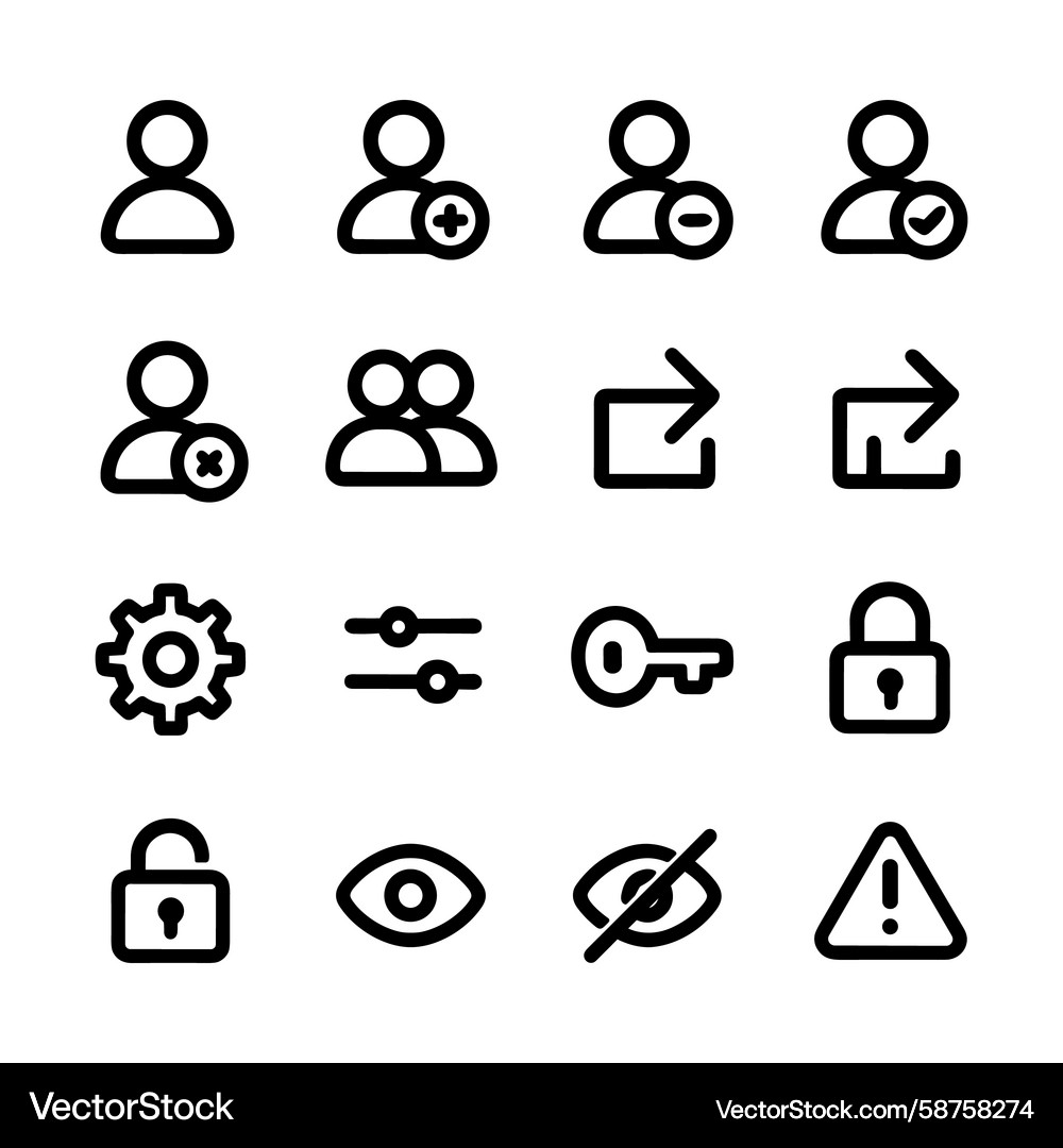 User Interface Icon Set Vector Image