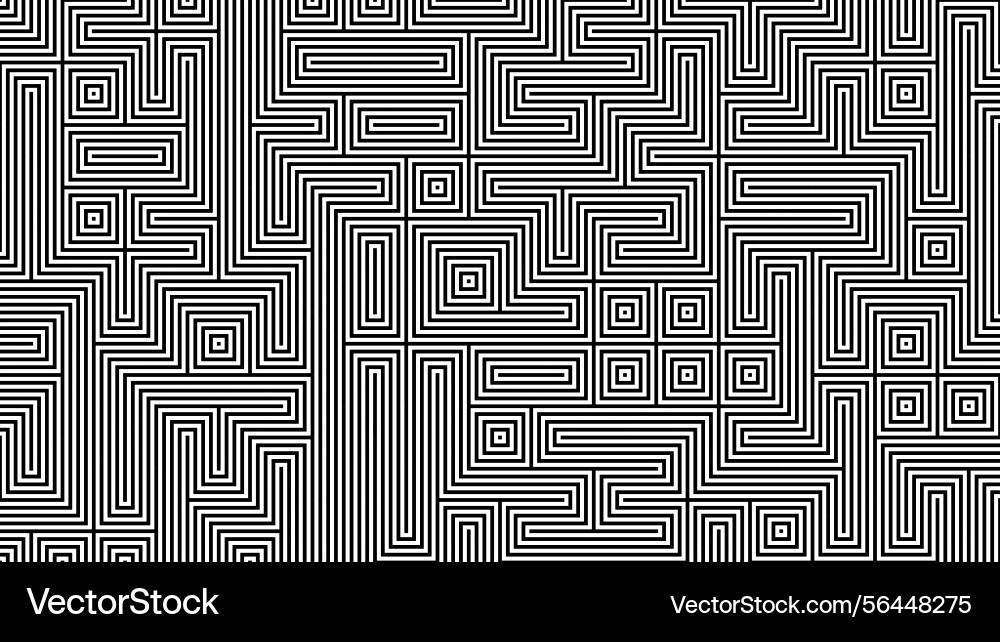 Abstract maze like geometric optical pattern Abstract maze like geometric optical pattern vector image