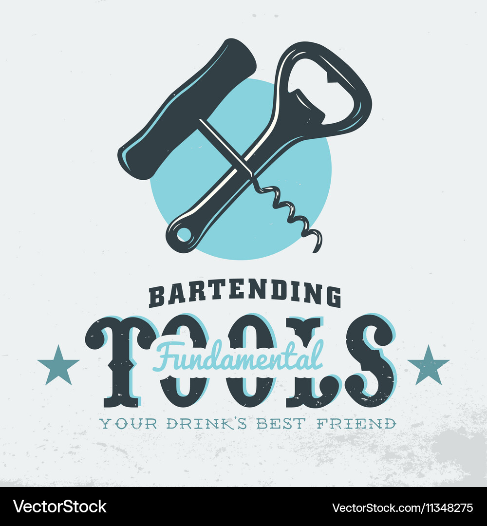 Bar Print with Corkscrew Vector Image