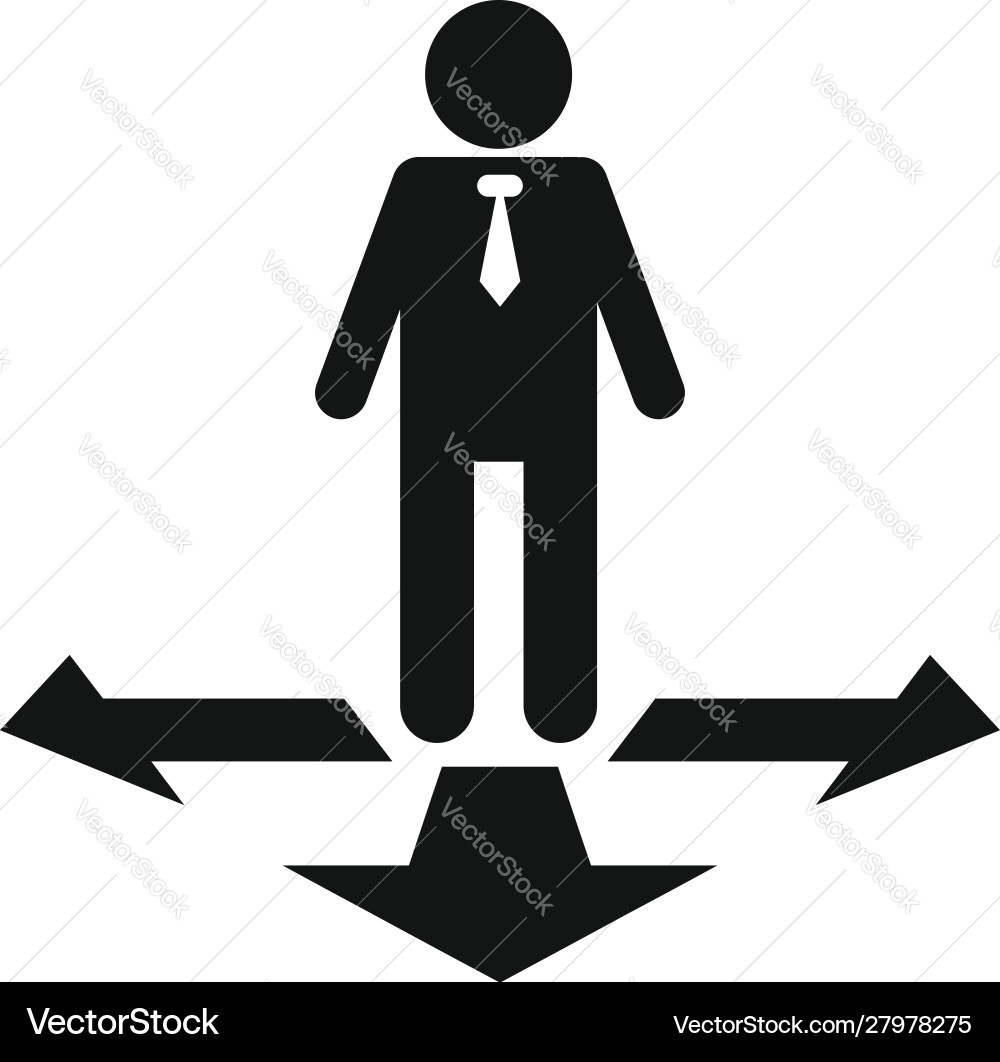 Choose right way icon simple style Choose right way icon simple style vector image