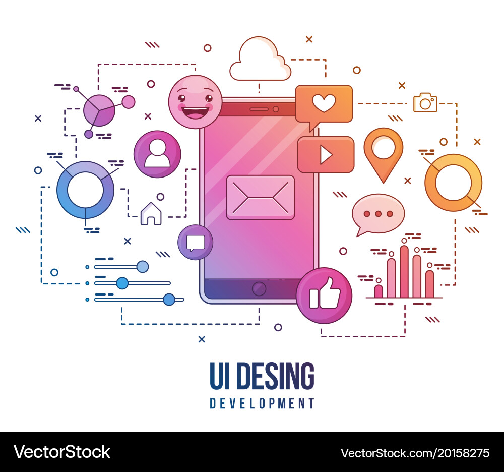 Flat for ui-ux design web vector image