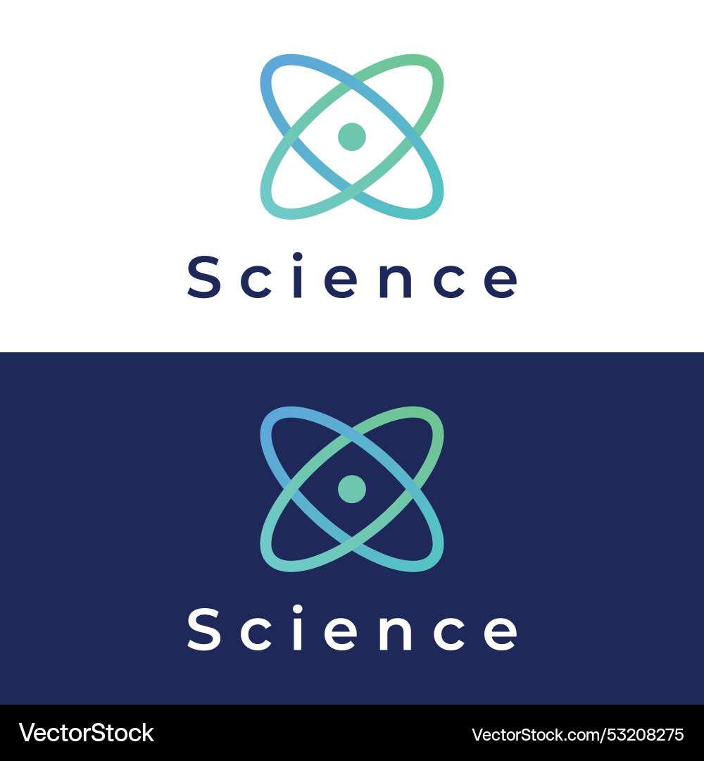 Modern science particle or molecule element logo Vector Image