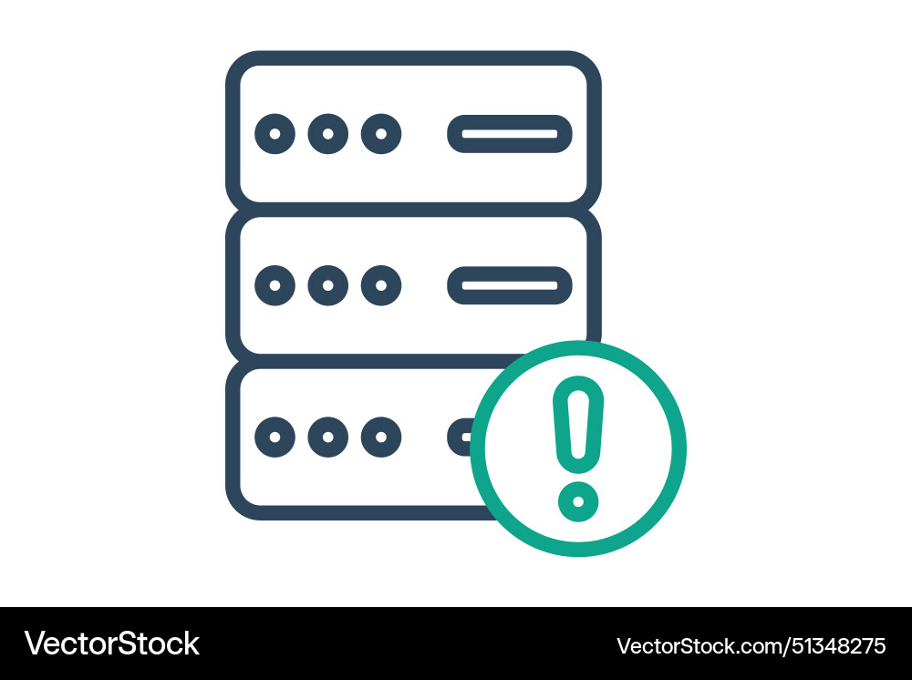 Server error icon with exclamation mark Vector Image