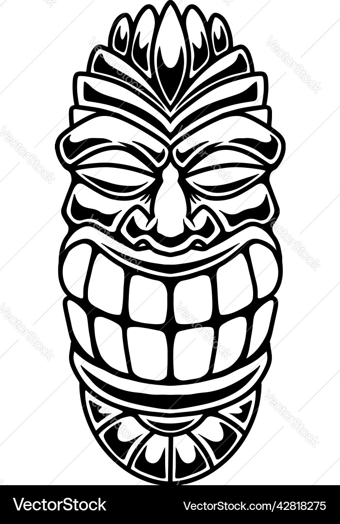 Tiki idol in monochrome style design element Tiki idol in monochrome style design element vector image
