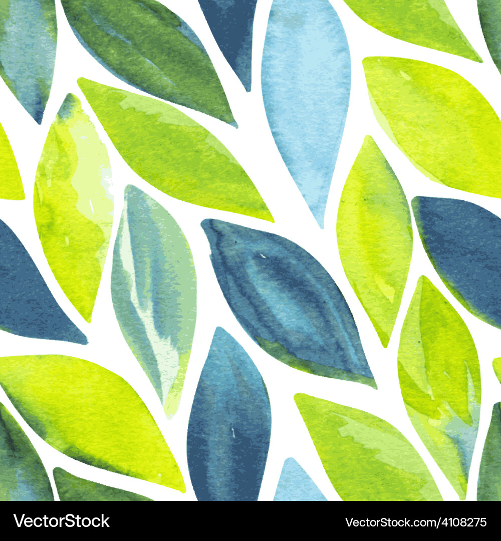 Watercolor Leaf Pattern Vector Image