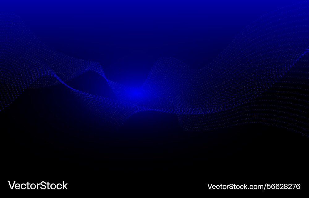 Abstract blue wave particle technology gradient Abstract blue wave particle technology gradient vector image