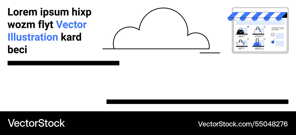Cloud computing concept with e-commerce website Cloud computing concept with e-commerce website Vector Image