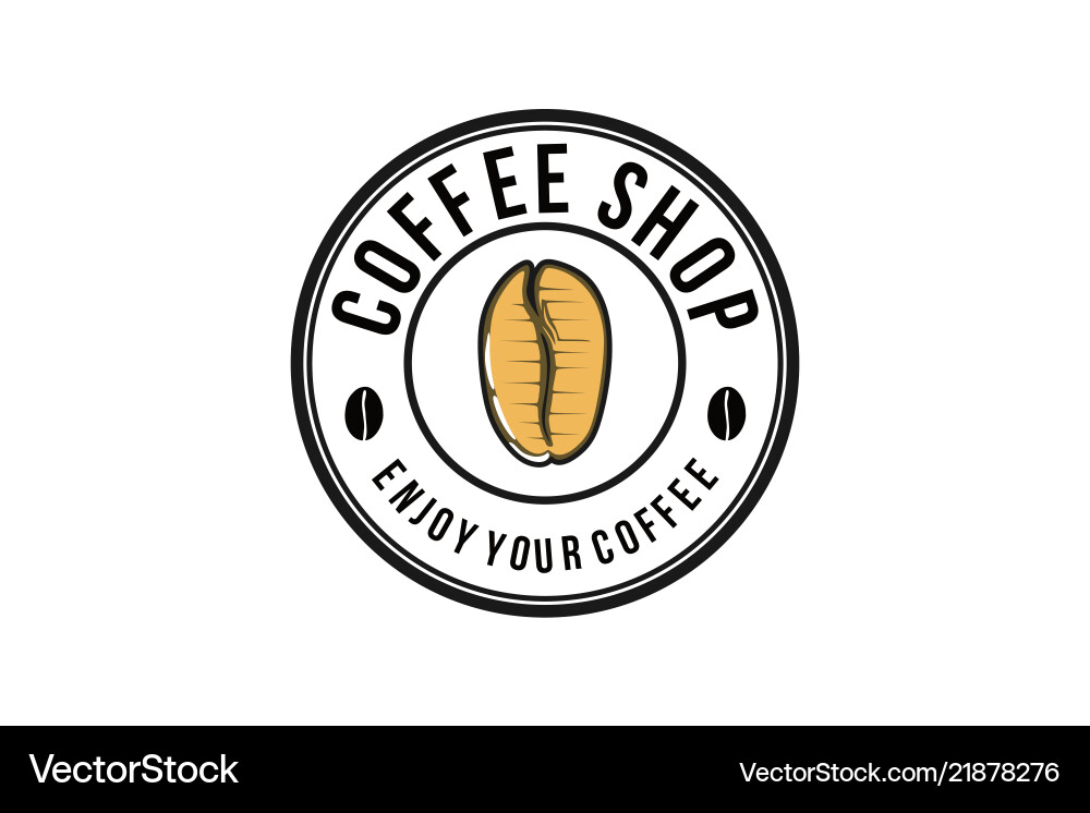 Coffee Shop mit Bohnen Logo Design Coffee Shop mit Bohnen Logo Design vektorbild
