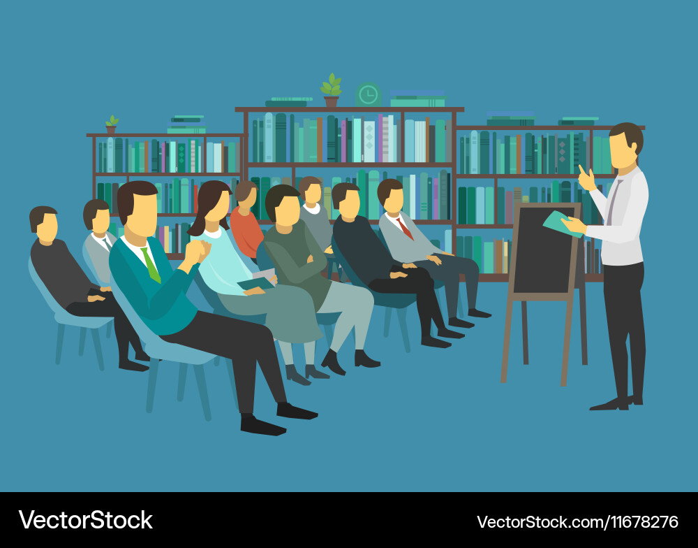 Lecture Hall with Students Vector Image