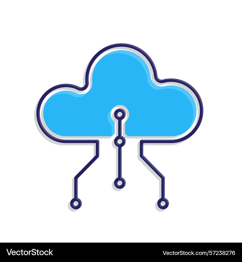 Technology icons cloud computing and node Vector Image