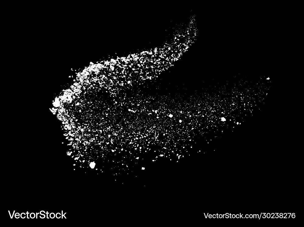 White splashes isolated on black background White splashes isolated on black background vector image