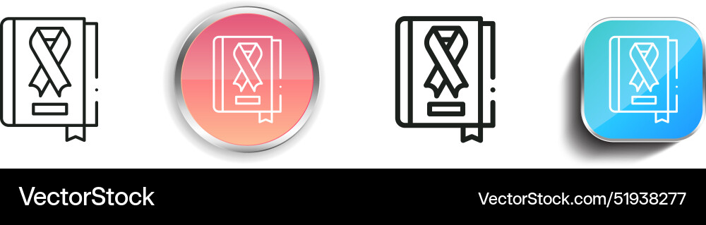 Book icon thin linear regular and button style Book icon thin linear regular and button style vector image