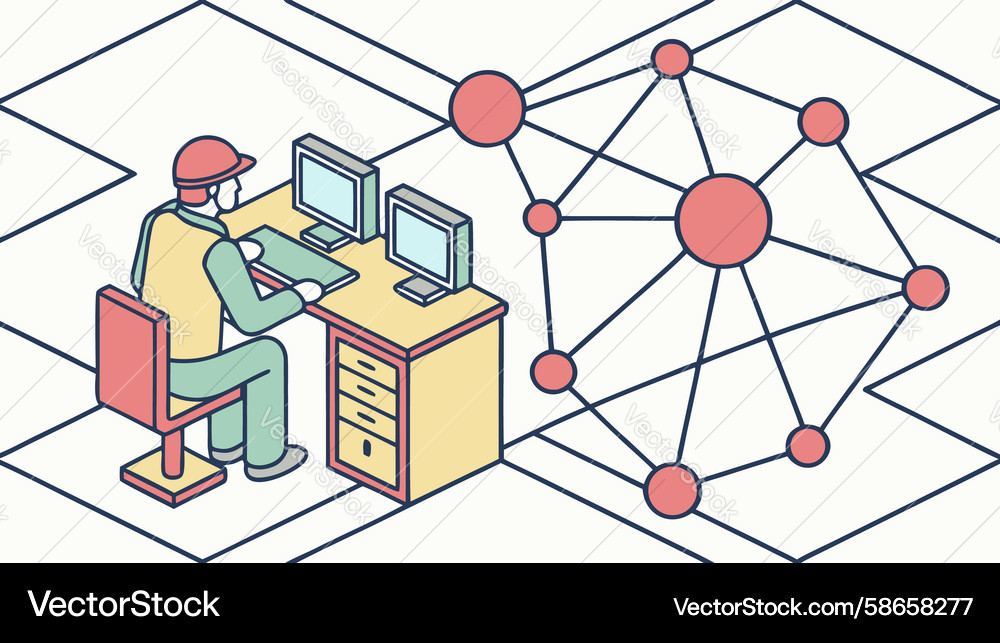 Data Network Management System Vector Image