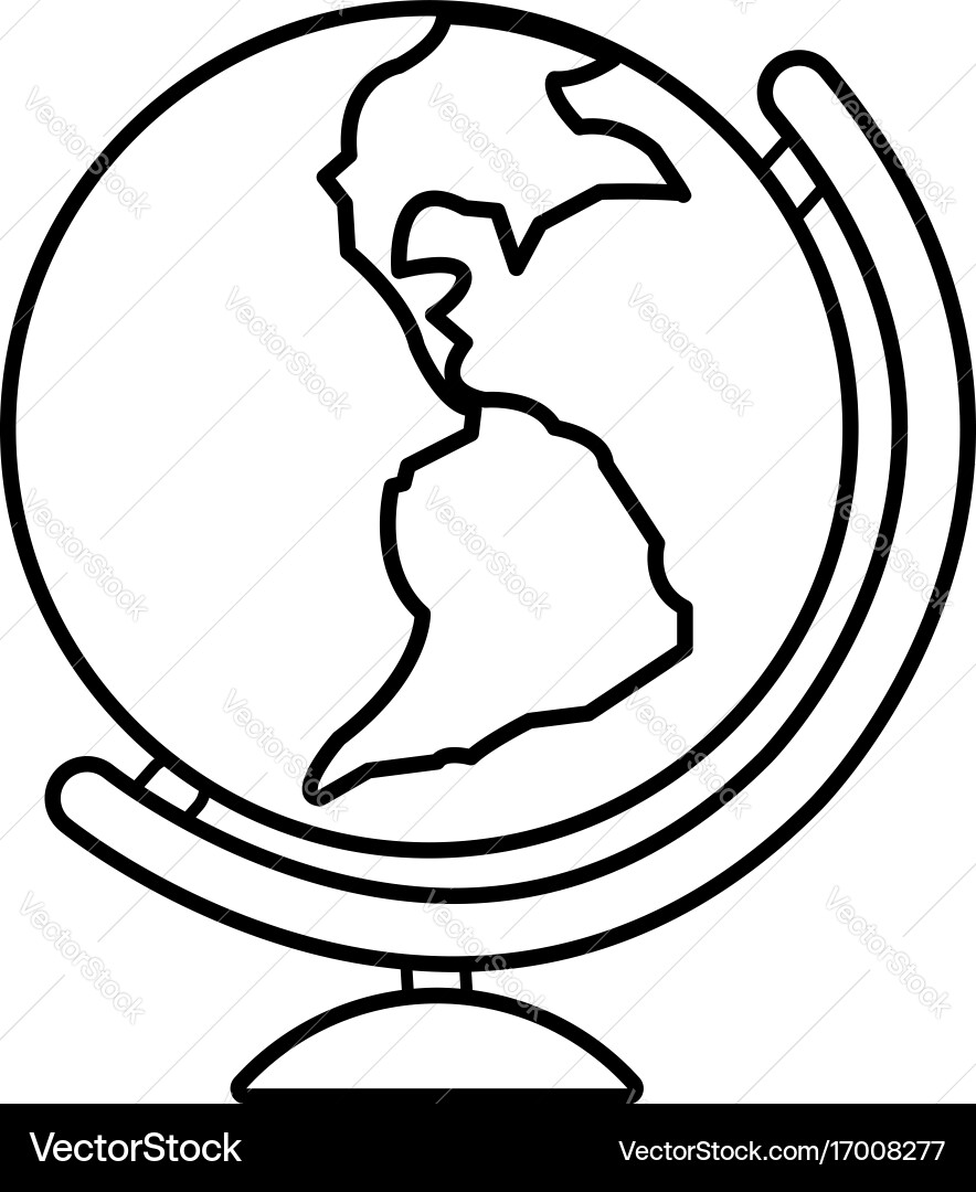 Globe icon outline line style Vector Image
