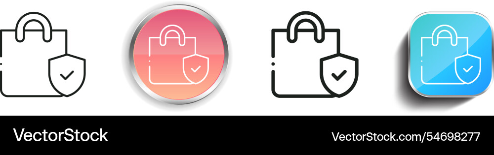 Guaranteed icon thin linear regular and button Vector Image