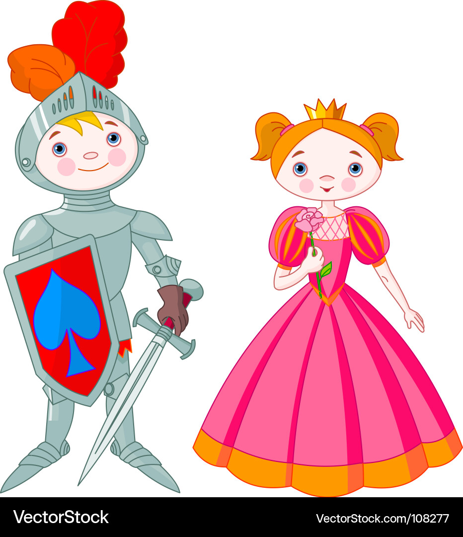Knight and Princess vector image