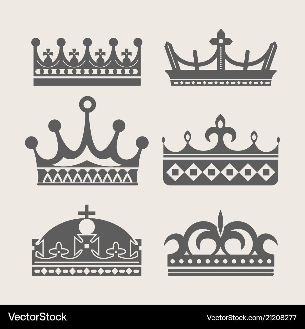 Krone heraldische königliche Ikonen Krone heraldische königliche Ikonen vektorbild