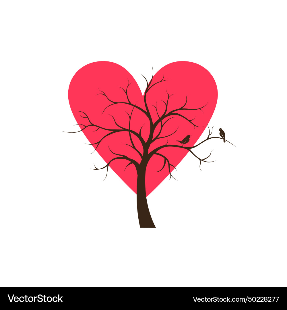 Love heart tree sign Love heart tree sign vector image
