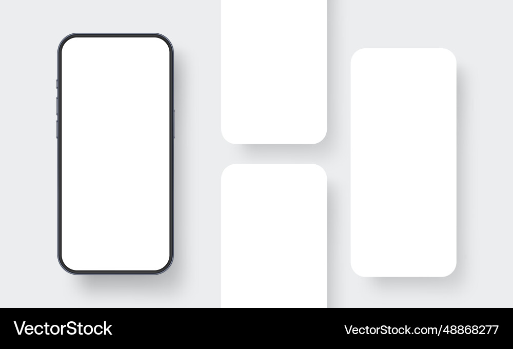 Modern phone mockup with blank mobile screens vector image