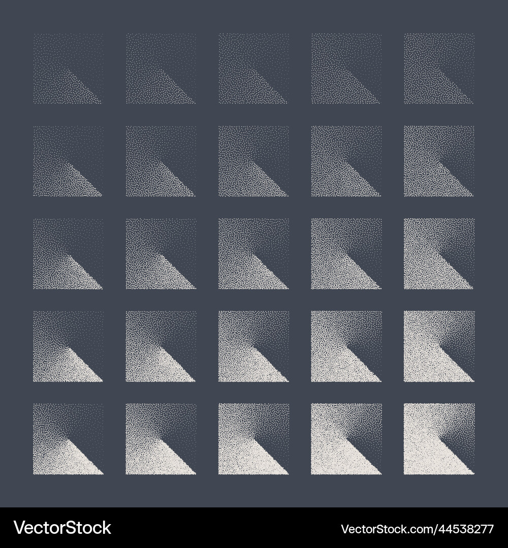 Square shaped dotted objects stipple elements Square shaped dotted objects stipple elements vector image