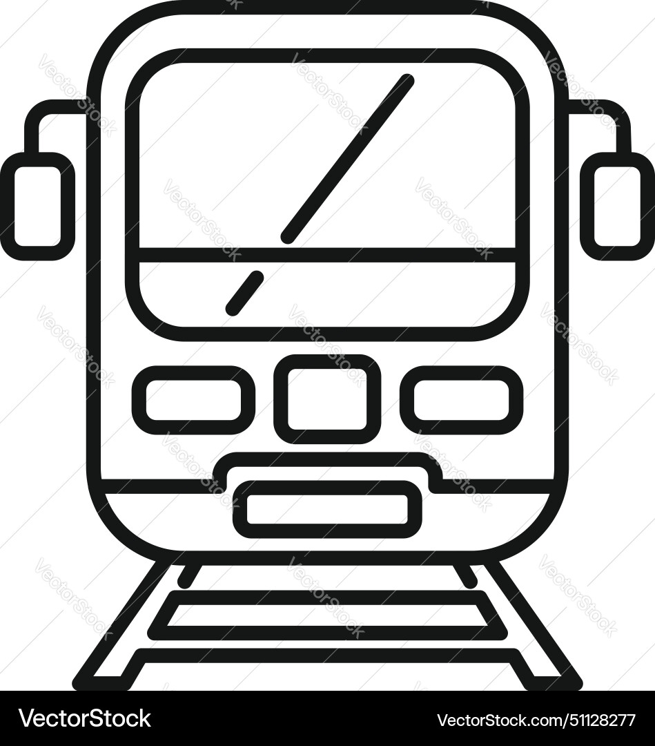 Train on rails icon outline railway Vector Image