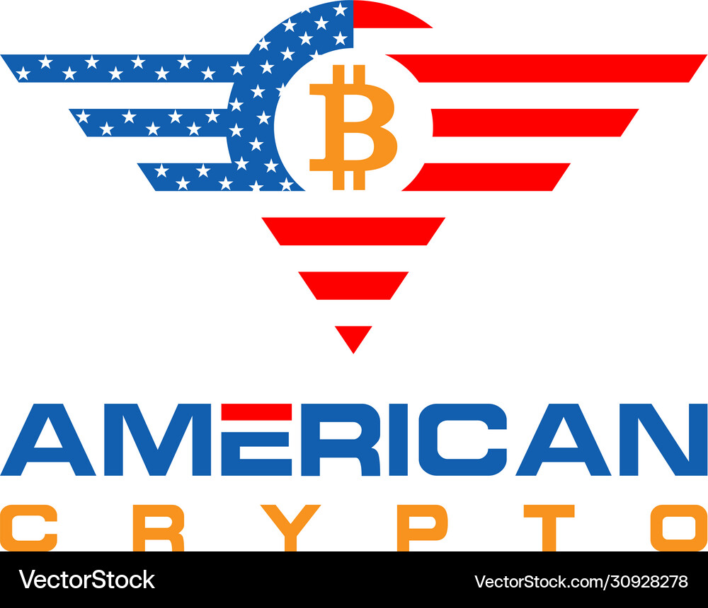 American crypto bitcoin logo design – Royalty-Free Vector | VectorStock