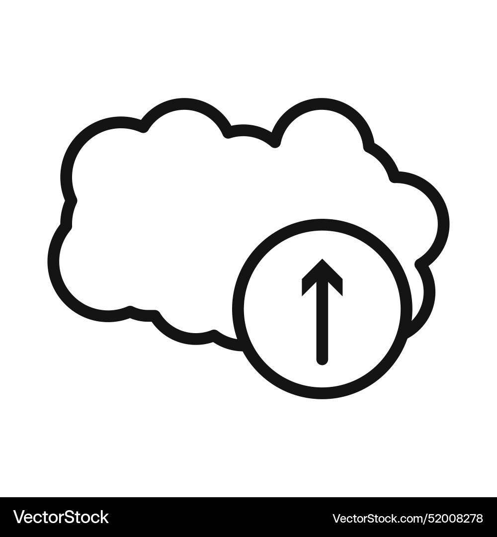 Cloud upload arrow icon ideal for data storage vector image