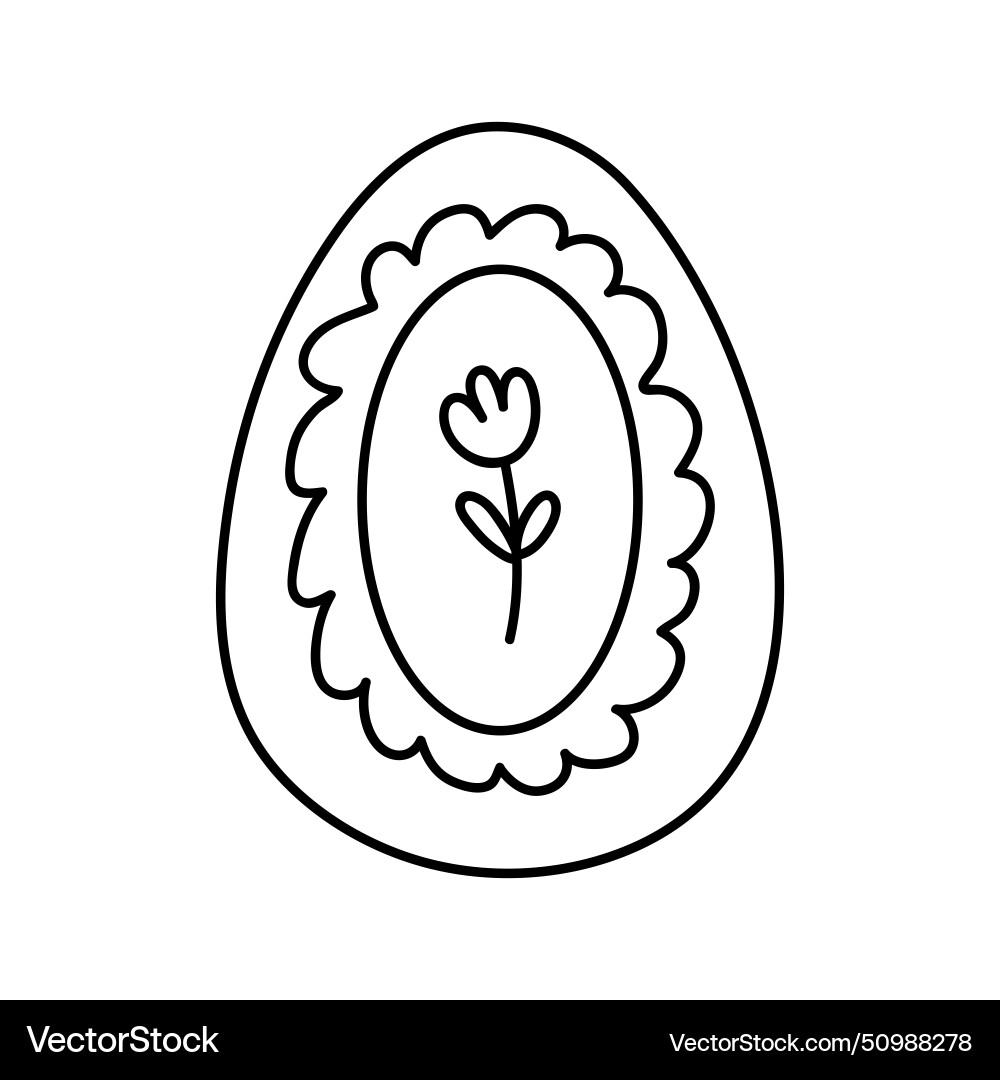 Cute decorated easter egg Royalty Free Vector Image