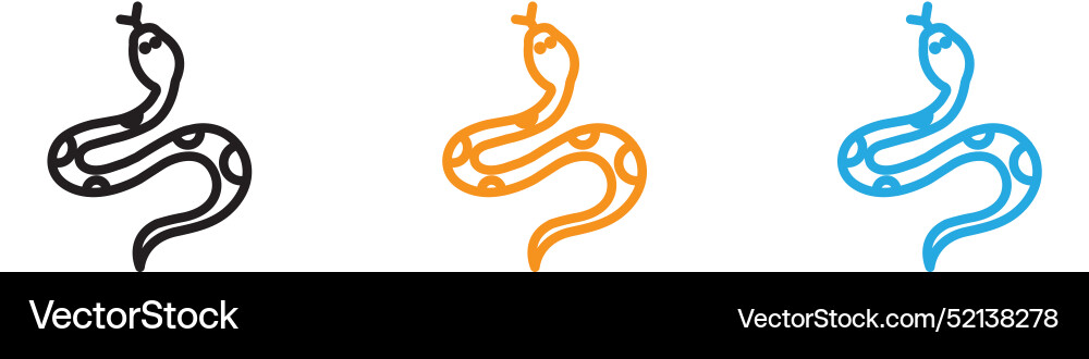 Snake logo set collection for web app ui Vector Image