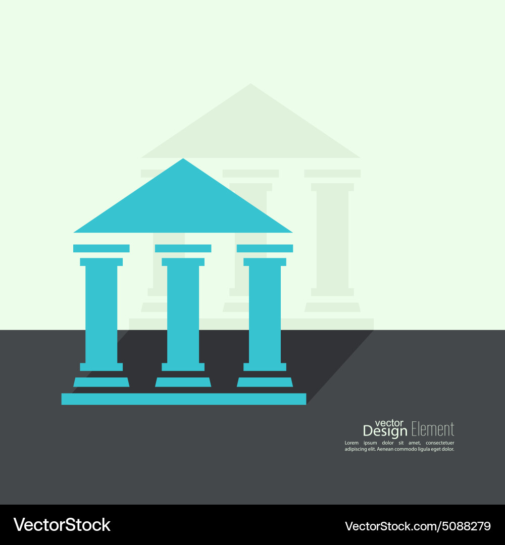 Abstract background with ancient building vector image
