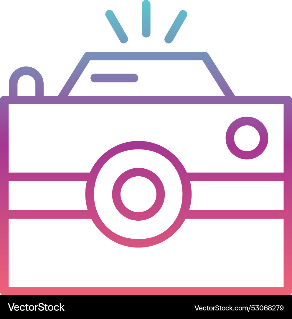 Camera line gradient design Vector Image